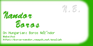 nandor boros business card